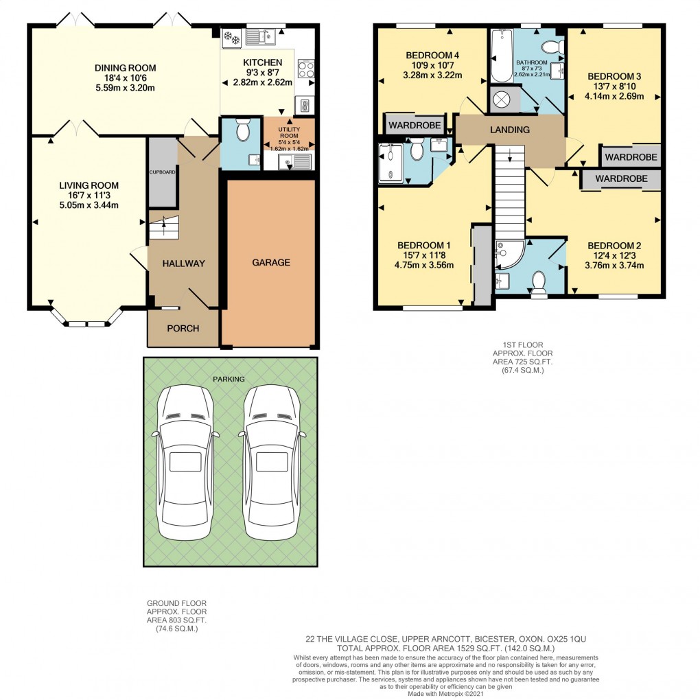 Floorplan for The Village Close, Upper Arncott, Bicester