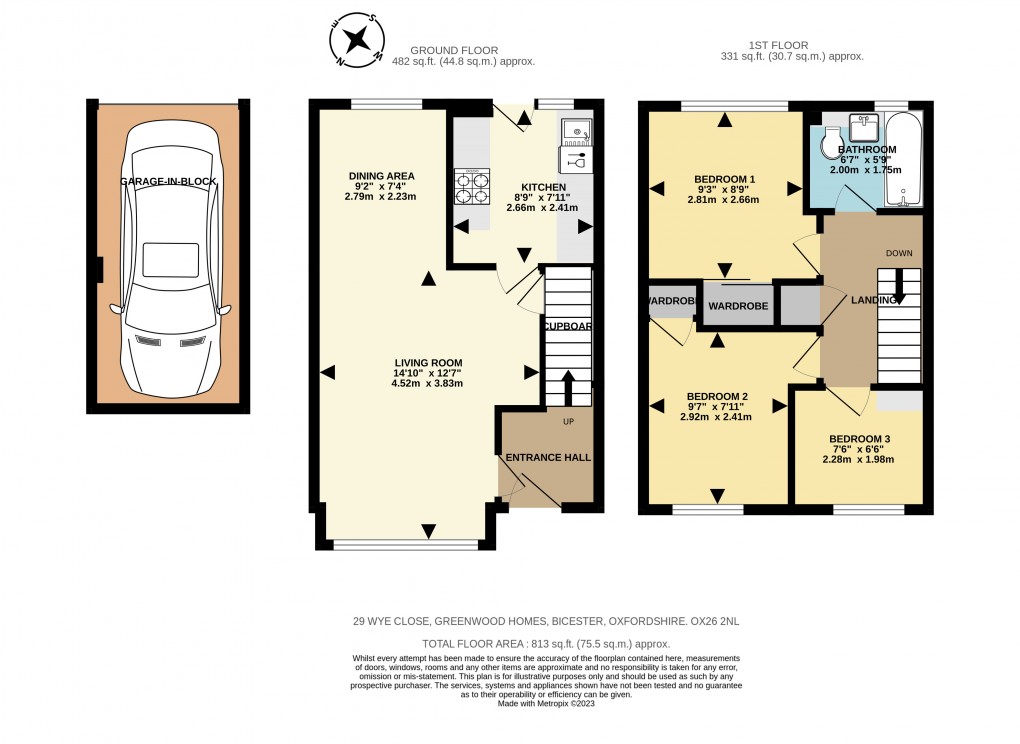 Floorplan for Wye Close, Bicester