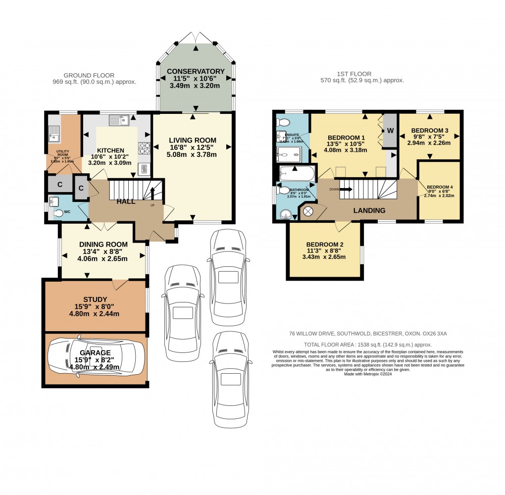 Floorplan for Willow Drive, Bicester