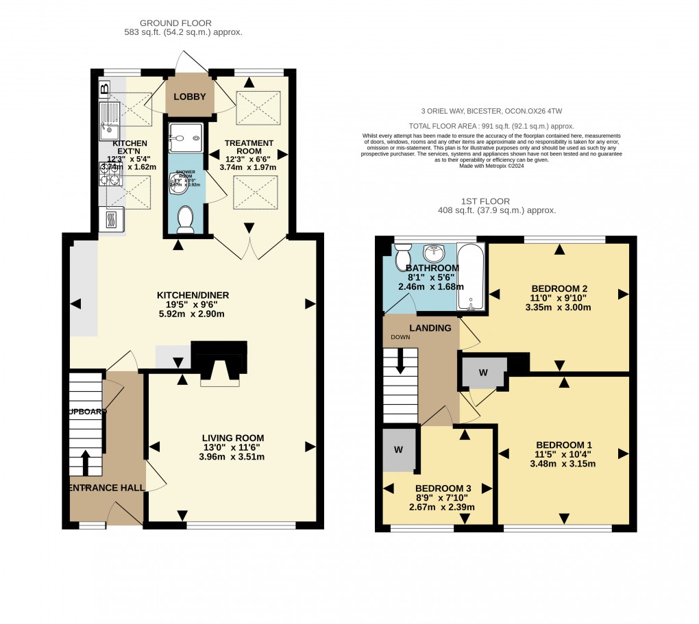 Floorplan for Oriel Way, Bicester