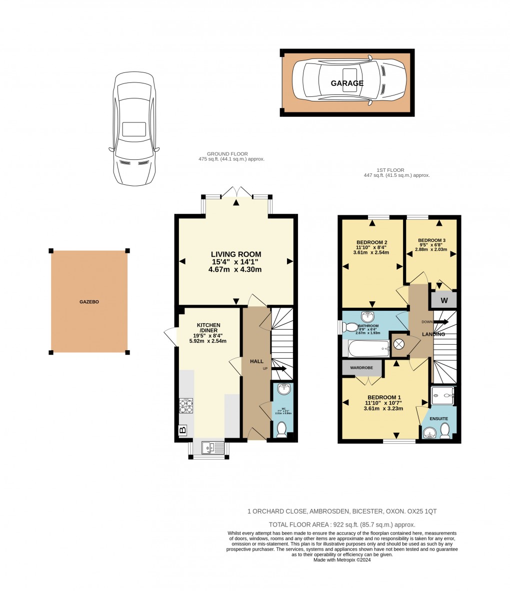 Floorplan for Orchard Close, Upper Arncott, Bicester