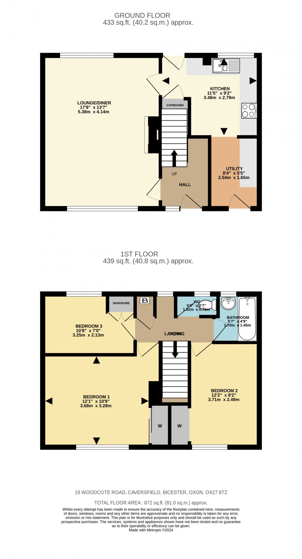 Floorplan for Woodcote Road, Bicester