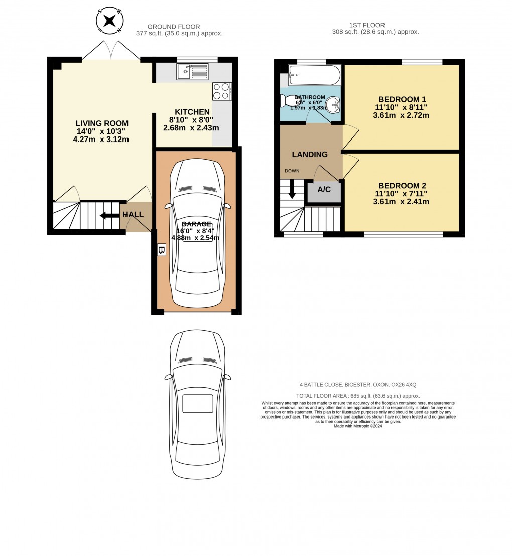 Floorplan for Battle Close, Bicester