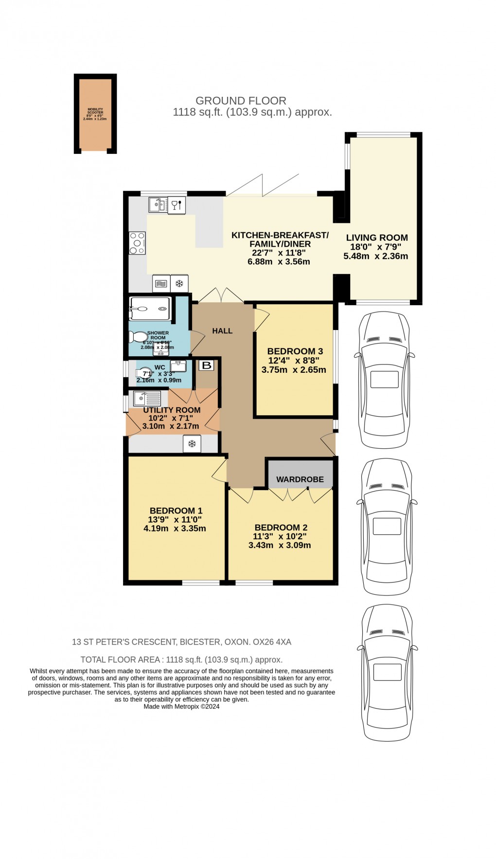 Floorplan for St. Peters Crescent, Bicester