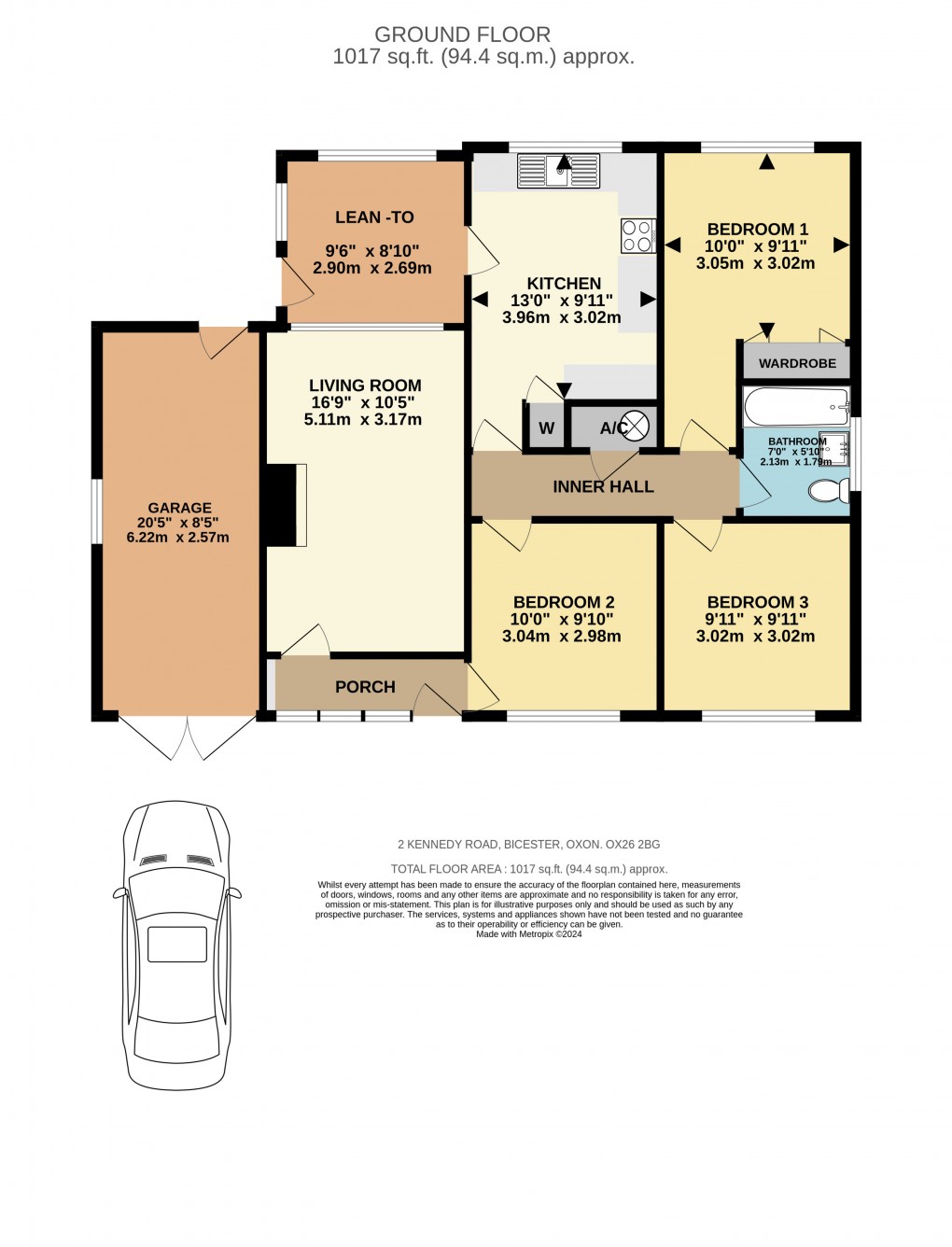 Floorplan for Kennedy Road, Bicester