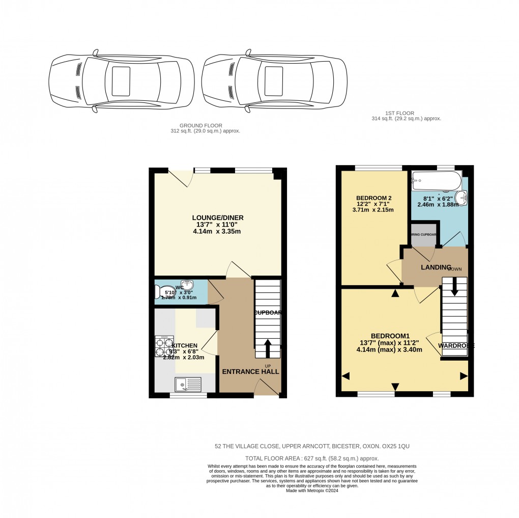 Floorplan for The Village Close, Upper Arncott, Bicester