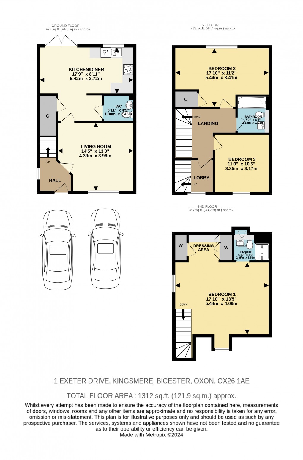 Floorplan for Exeter Drive, Bicester