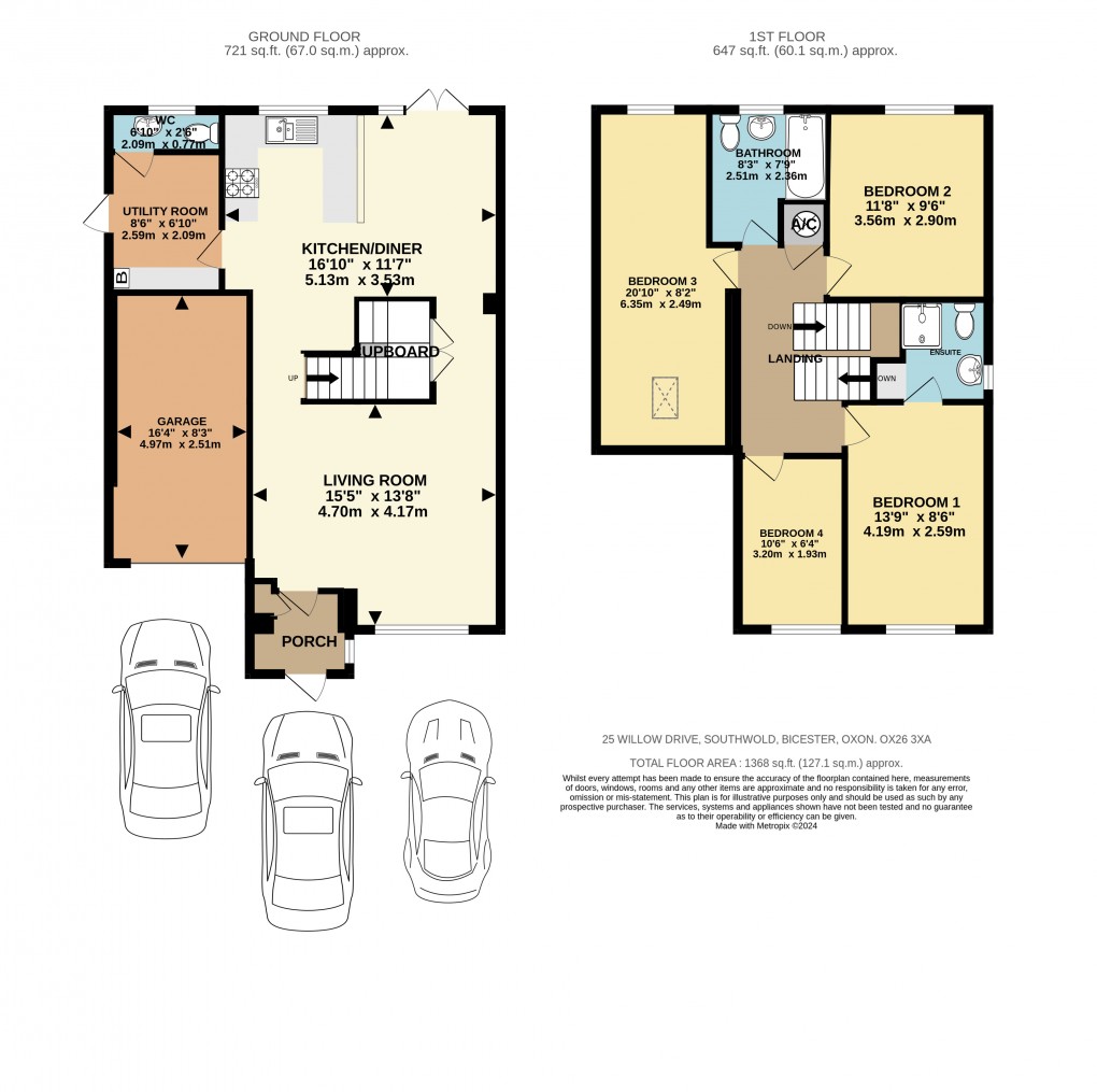 Floorplan for Willow Drive, Bicester