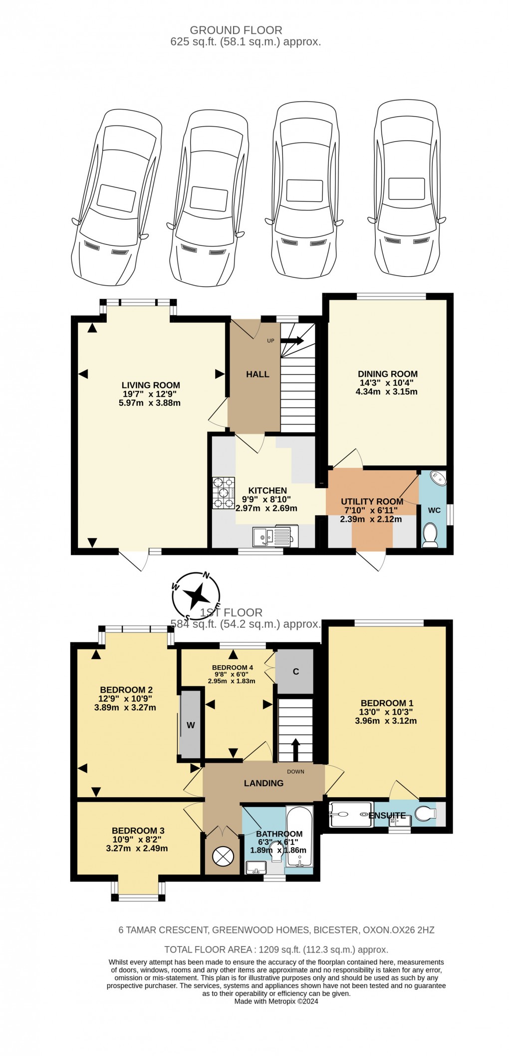 Floorplan for Tamar Crescent, Bicester