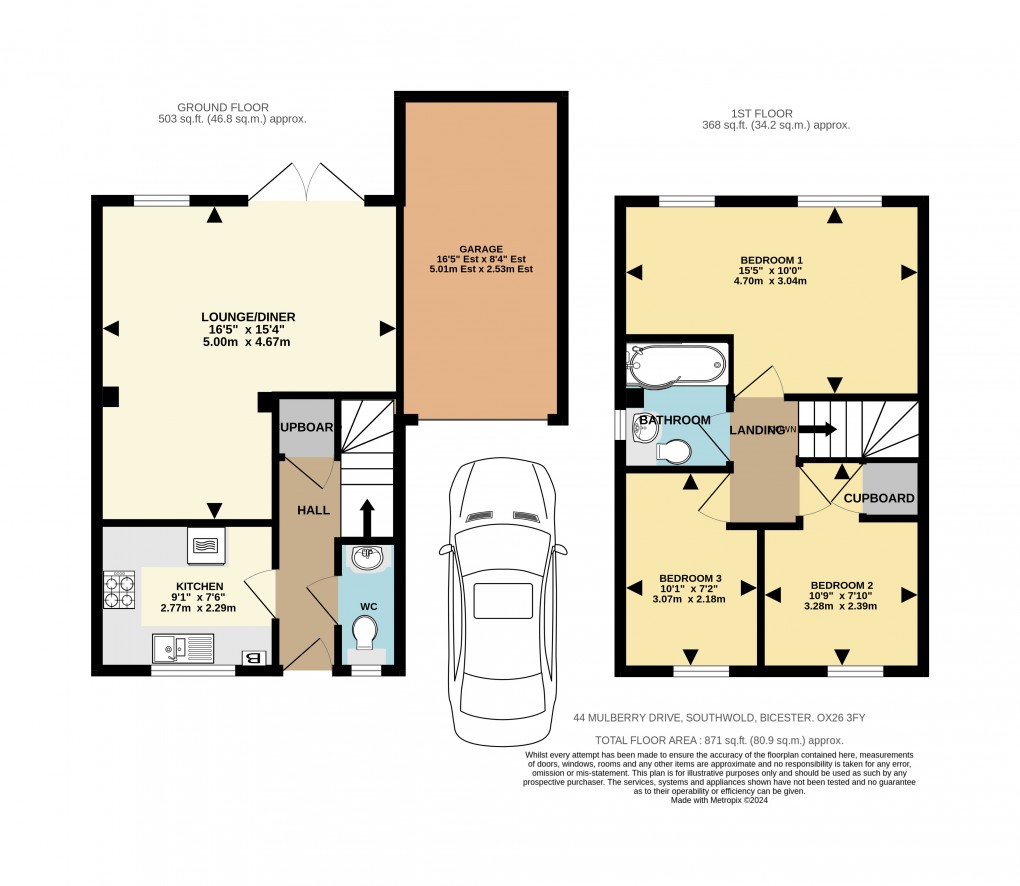 Floorplan for Mulberry Drive, Bicester