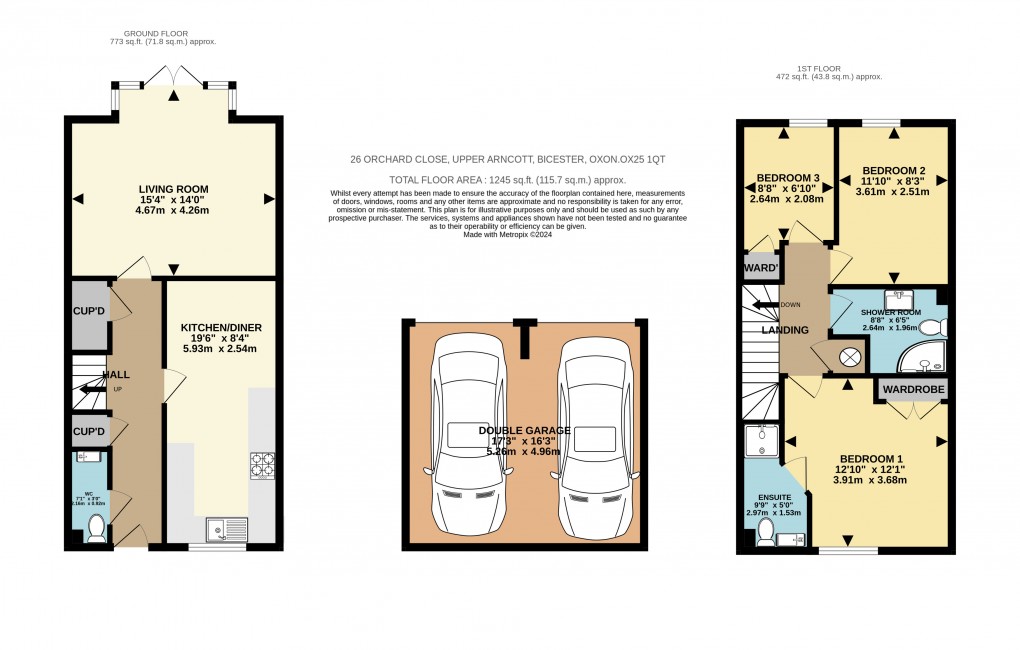 Floorplan for Orchard Close, Upper Arncott, Bicester