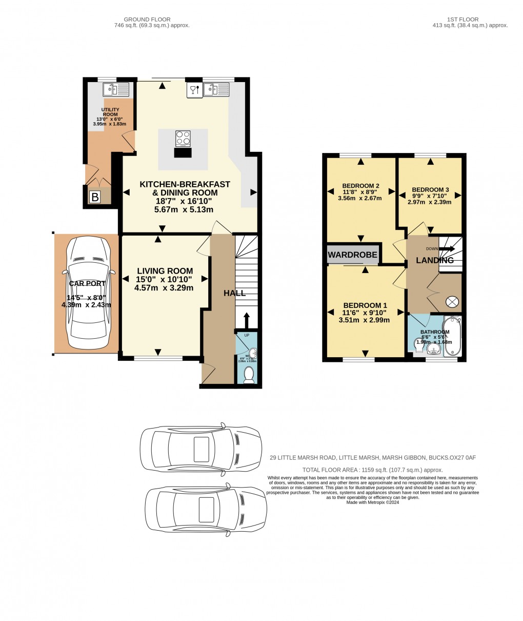 Floorplan for Little Marsh Road, Marsh Gibbon, Bicester