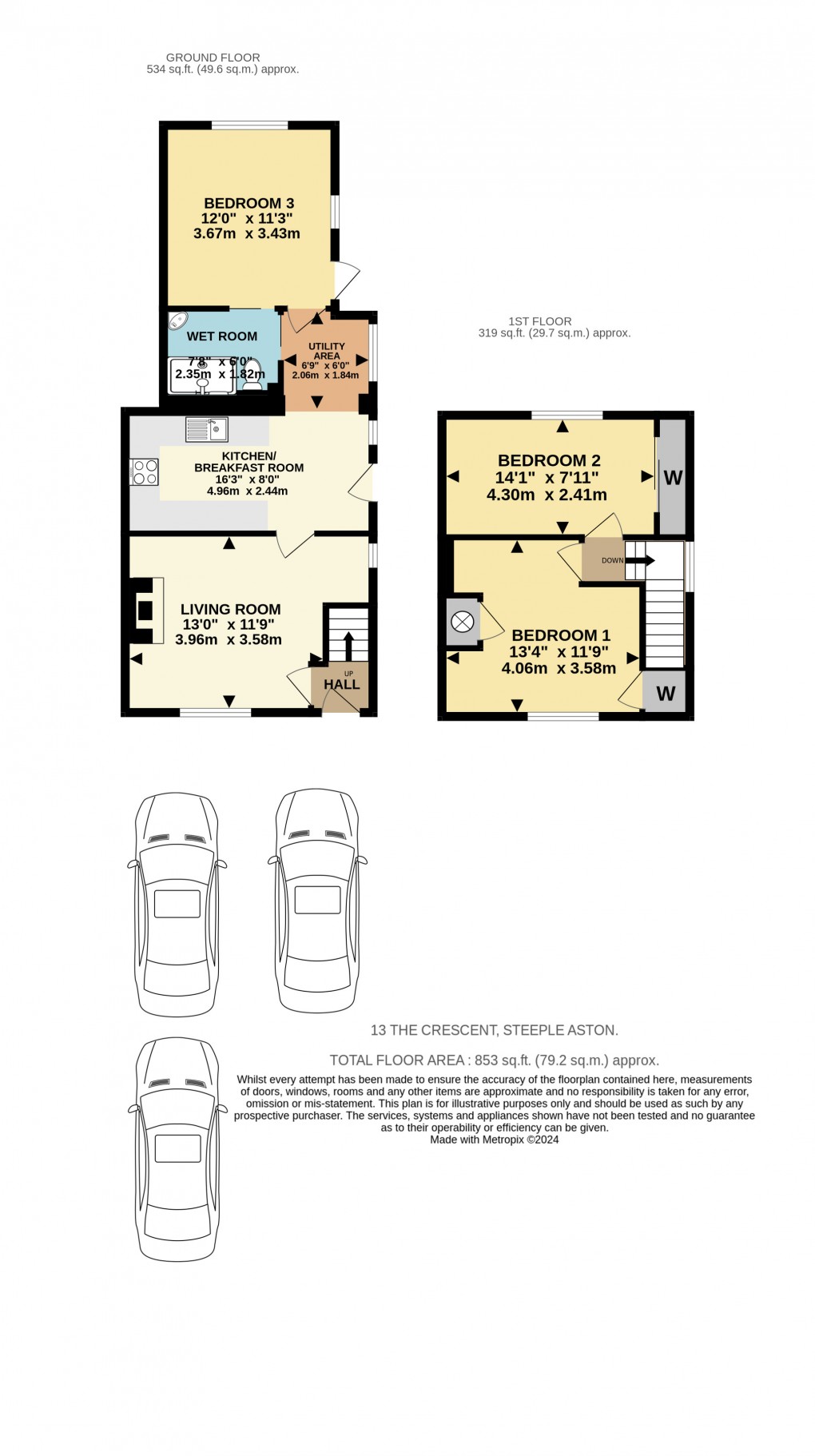 Floorplan for The Crescent, Steeple Aston, Bicester