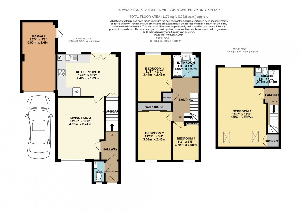 Floorplan for Avocet Way, Bicester