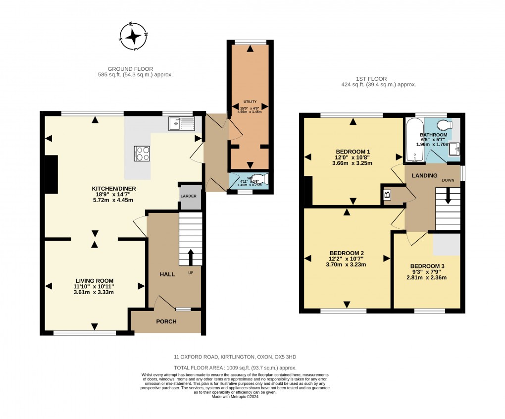 Floorplan for Oxford Road, Kirtlington, Kidlington