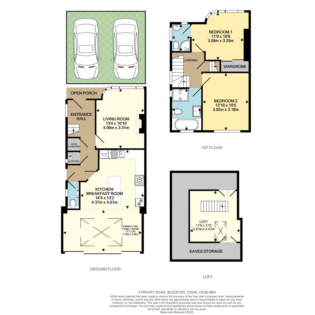 Floorplan for Priory Road, Bicester