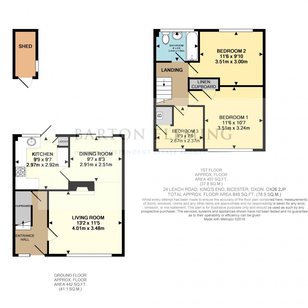 Floorplan for Leach Road, Bicester