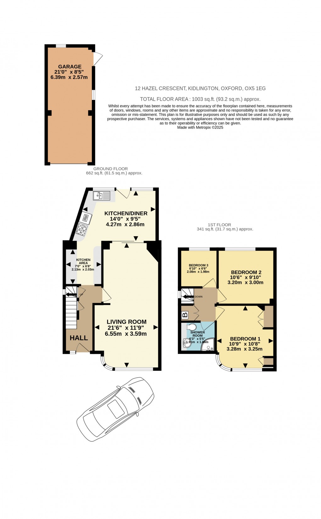 Floorplan for Hazel Crescent, Kidlington