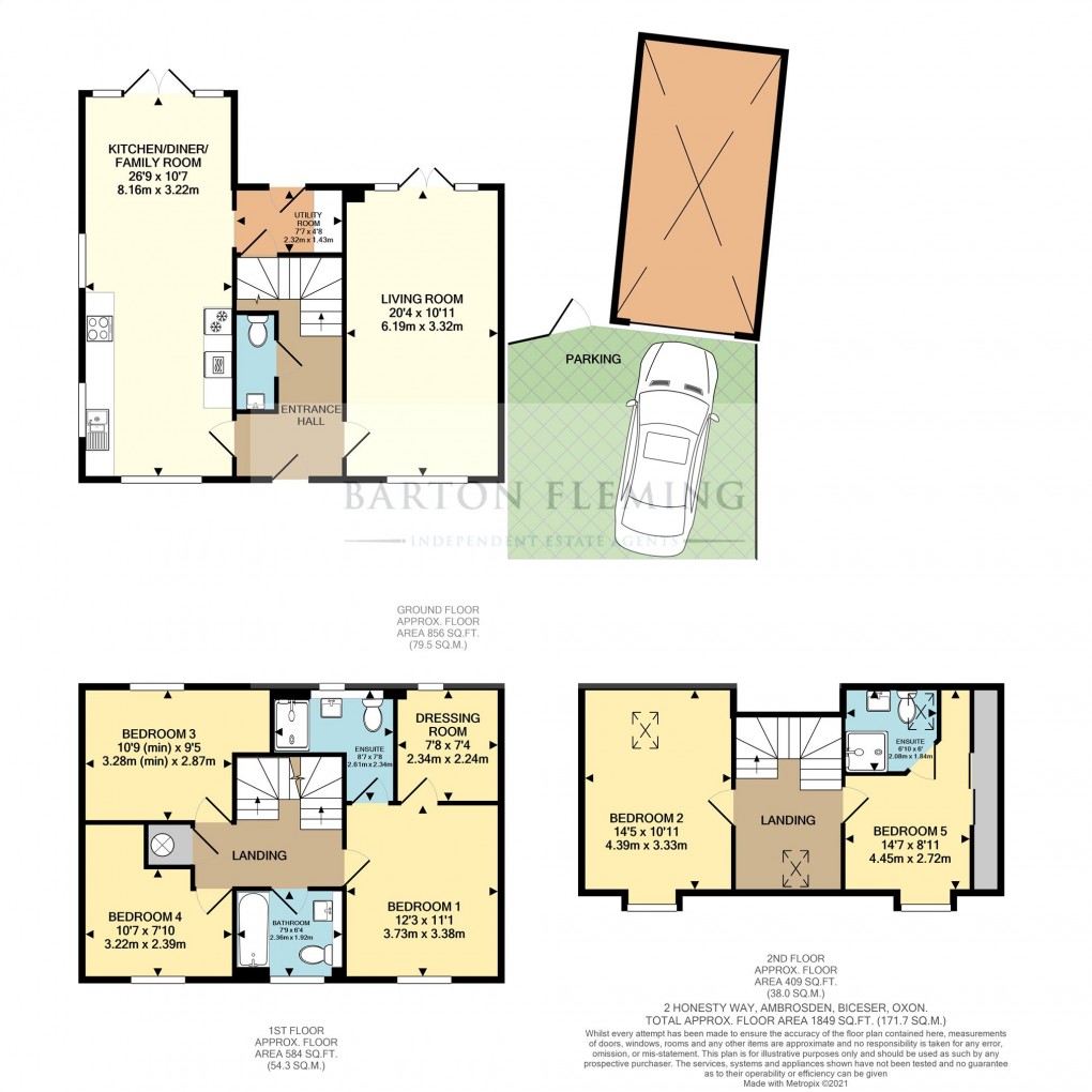 Floorplan for Honesty Way, Ambrosden, Bicester